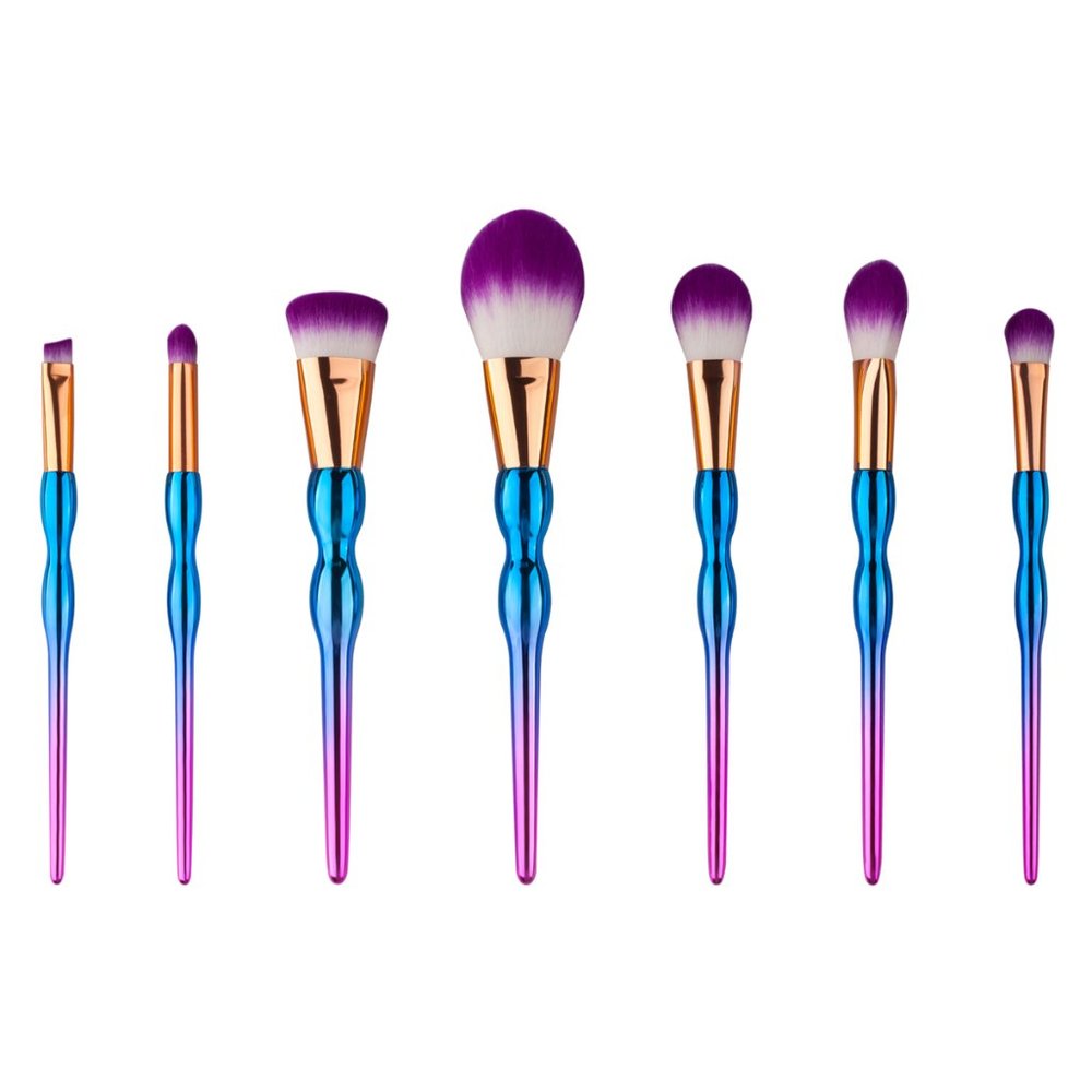 7-Piece: Professional Abstract-Colored Makeup Brush Set